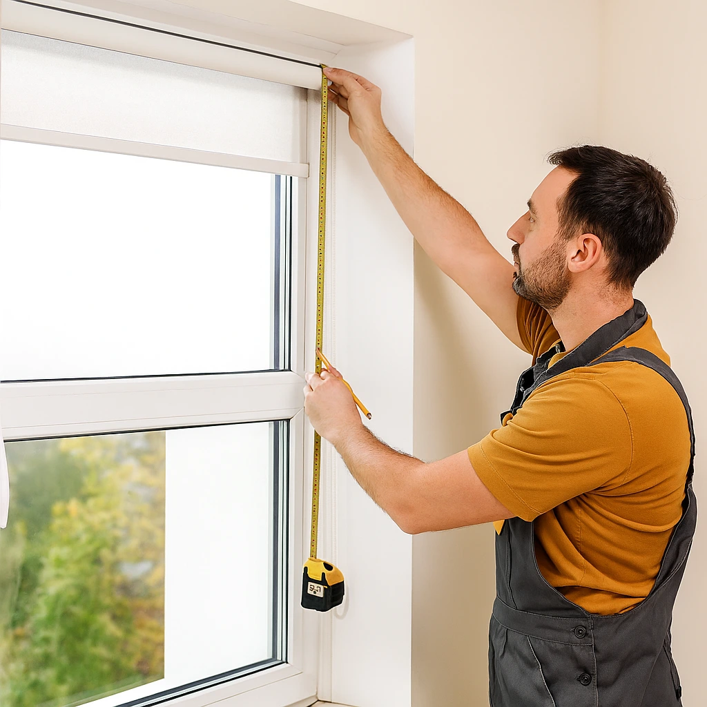 professional fitter measuring a window Professional-fitter-measuring-a-window